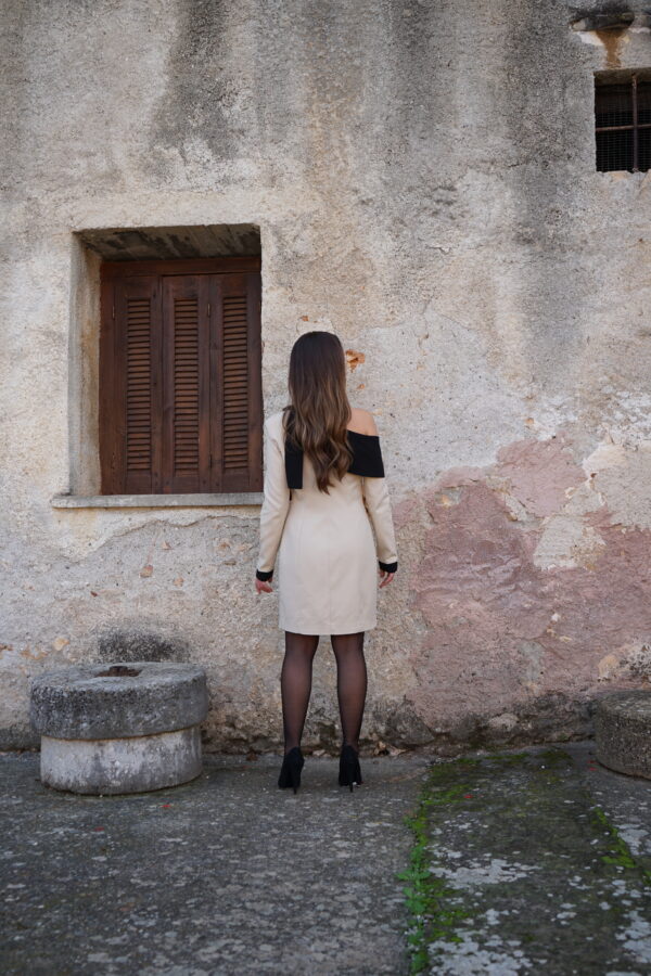 Victoire (One Shoulder Blazer Dress - White)