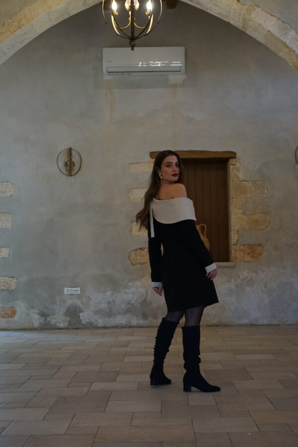 Victoire (One  Shoulder Blazer Dress - Black)
